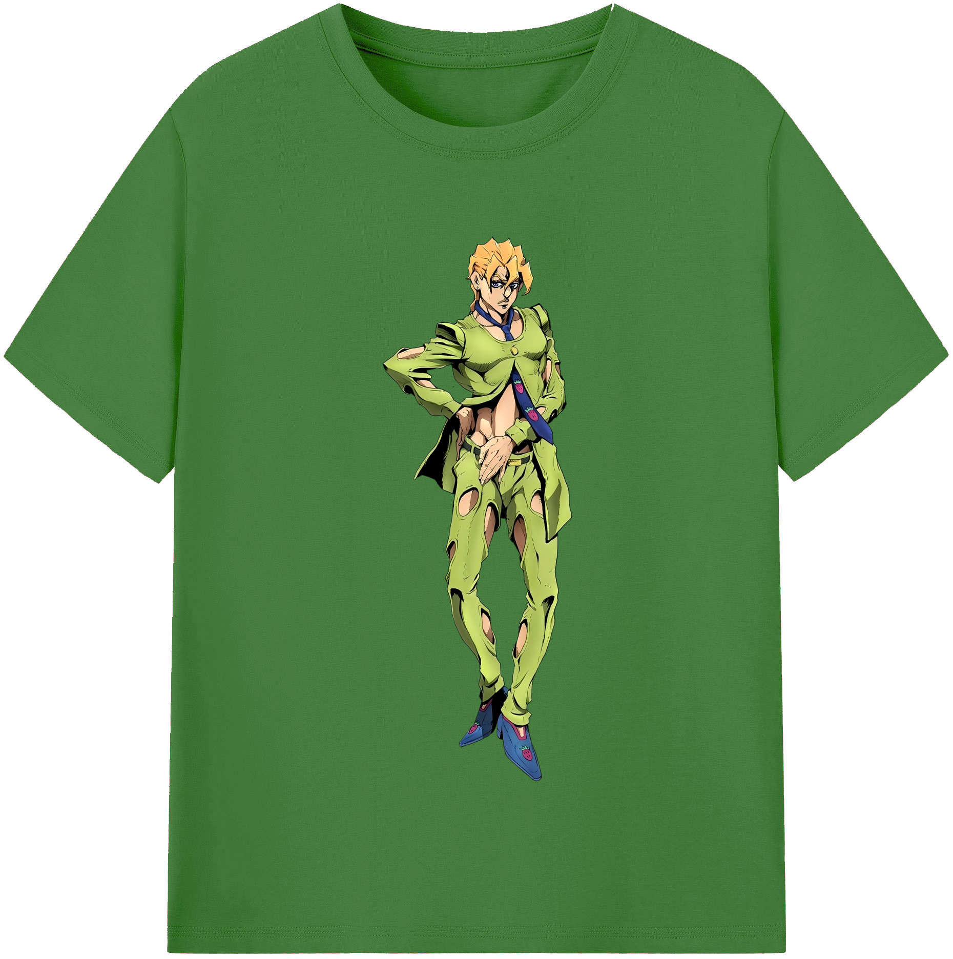 （画像用） ジョジョの奇妙な冒険 パンナコッタ?フー JoJo's Bizarre Adventure Pannacotta Fugo レディースカジュアルプリントTシャツ（綿100％）